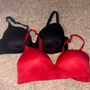 Women's Red and Black Intimates Set